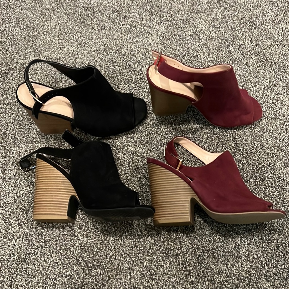 Wild diva wedge heels maroon and Black are lightly used/ maroon are new